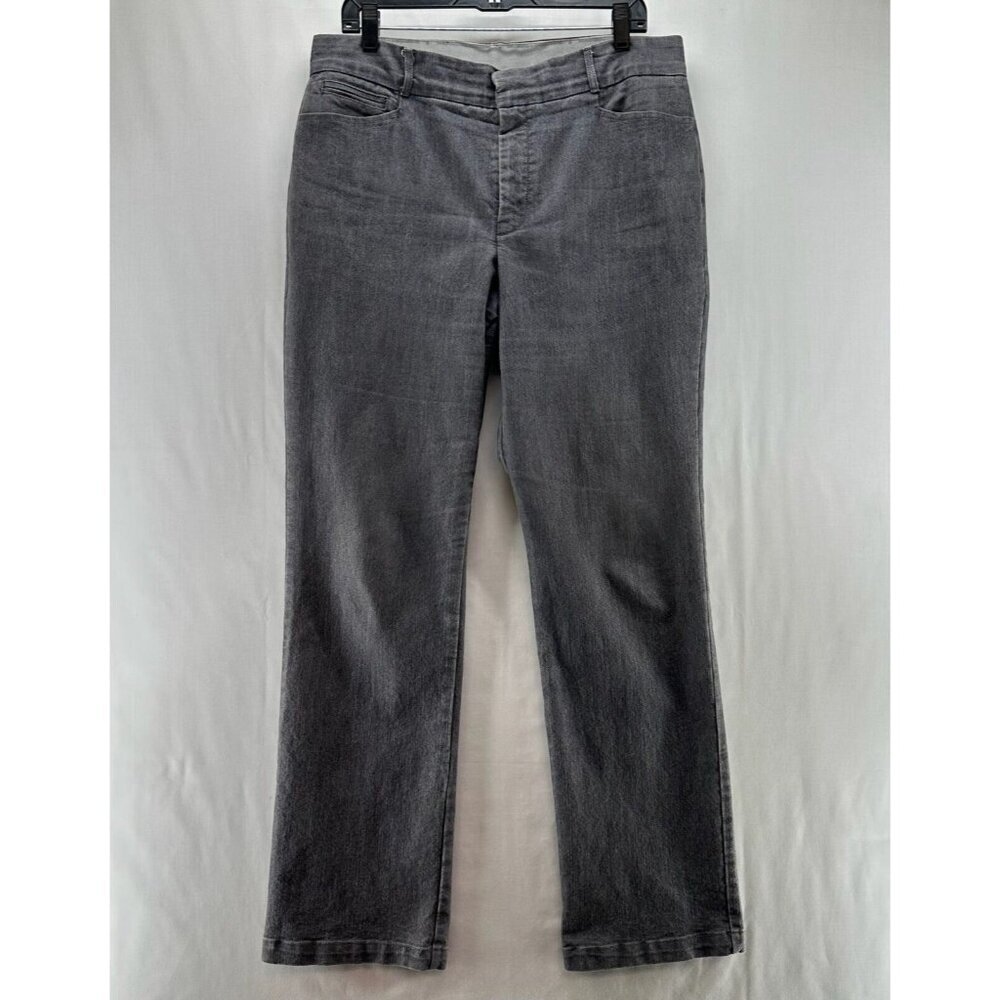 Gloria Vanderbilt Jeans Size14 Classic Straight Stretch Denim Cotton Blend Gray